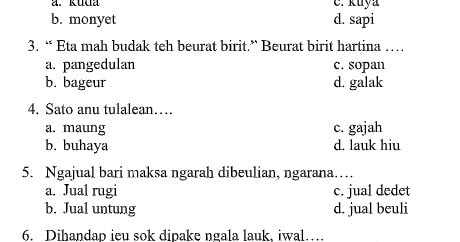 Soal Pat Ukk Kelas 5 Bahasa Sunda Sd Mi Kurikulum 2013 Tahun 2020 File Pembelajaran Kurikulum2013