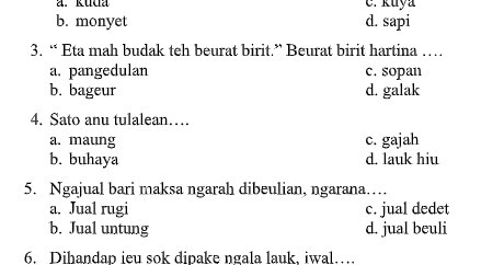 Soal Pat Ukk Kelas 5 Bahasa Sunda Sd Mi Kurikulum 2013 Tahun 2020 File Pembelajaran Kurikulum2013