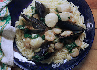 Creamy Maine Shellfish on Orzo