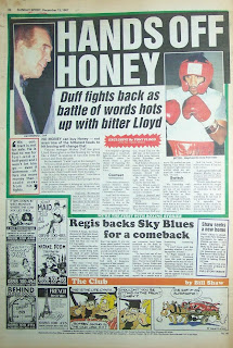 Vintage Sunday Sport newspaper back page from 1987