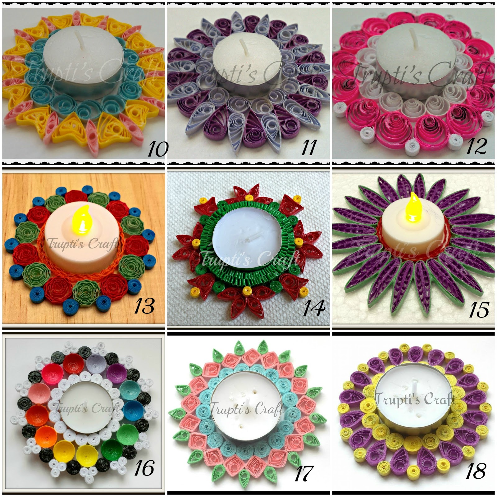 Trupti's Craft Paper Quilling Candle Holders / Car Hanging / Wall Hanging / Photo Holders