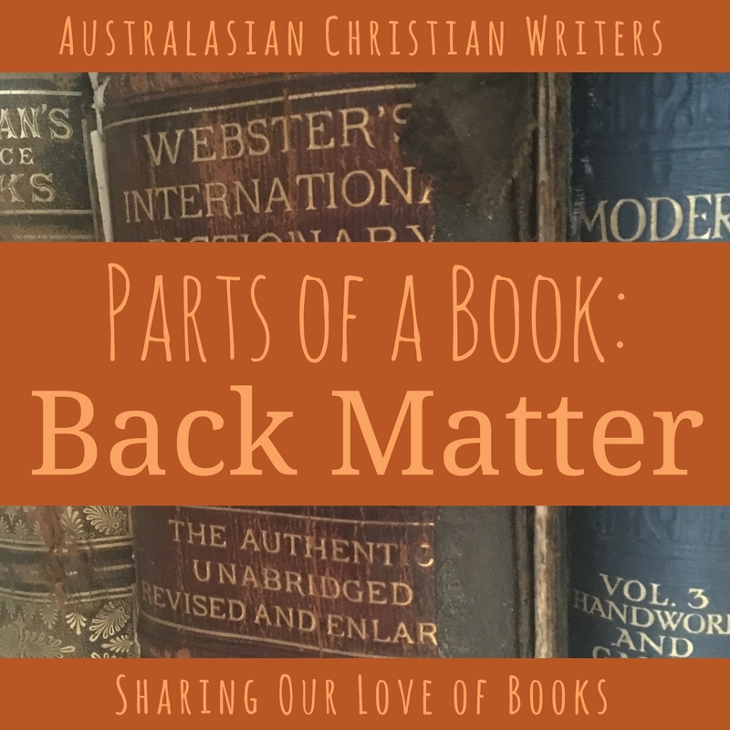 Australasian Christian Writers Parts of a Book Back Matter