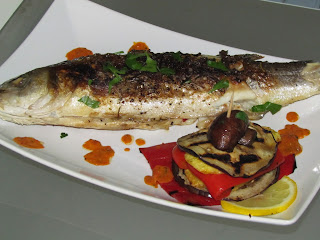 Biban de mare cu legume la gratar / Grilled Seabass: Levrek Izgara