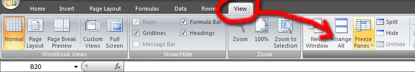 Gambar Contoh Freeze Panes