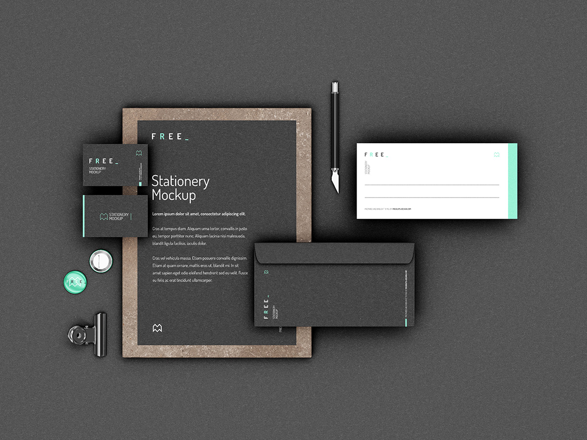 STATIONERY MOCKUP موك اب عرض الهوية البصرية مبدعي