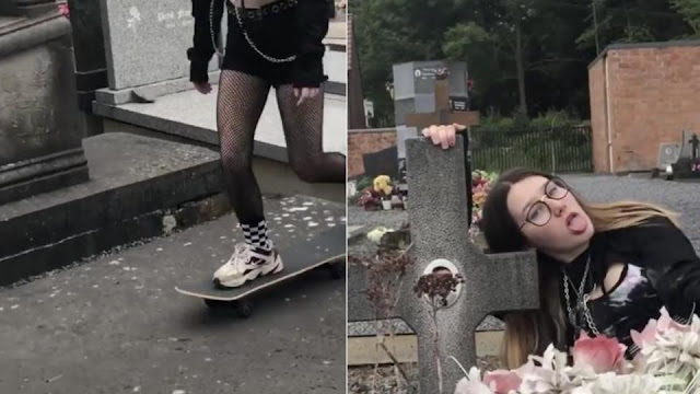 Мне плевать на ваше мнение: девочка каталась по могилам на скейте