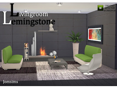 Living Room Lemingstone Гостиная Lemingstone.purity для The Sims 4 Гостиная Lemingstone.purity одной линии или смешанного дерева и железа. Очень современный стиль. диван в 4 цветовых вариациях. коврик большой 4 разных стиля.1 живой стул очень блестящий 2 варианта цвета. железо аудио hifi для пола или стола.1 стена retrolux дерево в цвет сладкого дерева античный белый. 1 каминная текстура дерева и железа. Дизайн линии с 1 полкой для украшений. 1 очень низкий журнальный столик в 3 цветовых вариациях с декоративными предметами. 4 разные картины очень большие. 1 железный потолочный светильник. 1 этаж растение текстуры дерева для горшка. Автор: jomsims