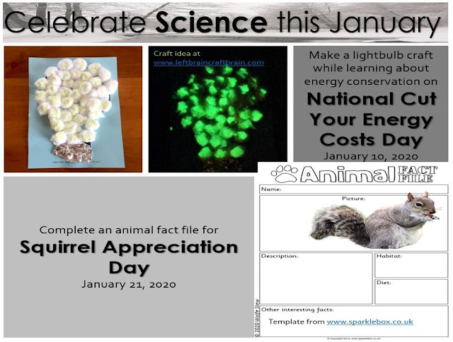 National Cut your Energy Costs and Squirrel Appreciation Day activities