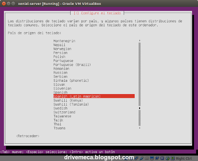 DriveMeca instalando y configurando Ubuntu Server 16.04 LTS paso a paso