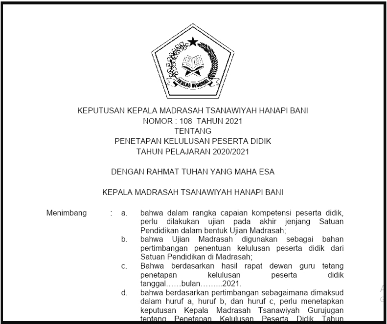 36+ Contoh sk kelulusan sd tahun 2020 info