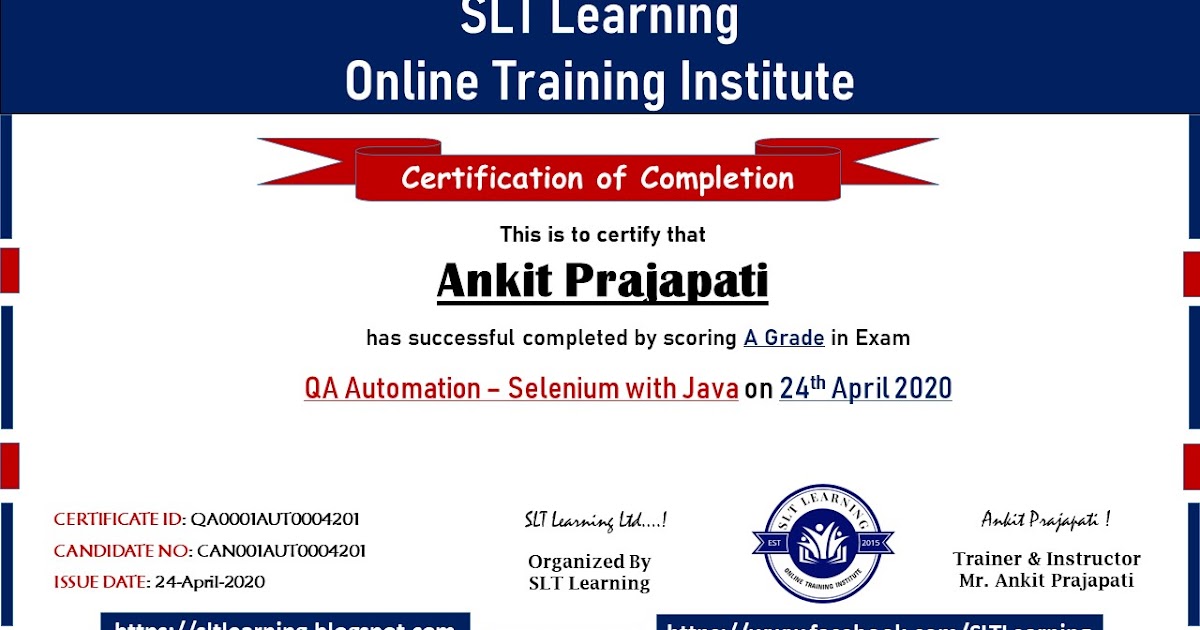 SLT Learning - Training & Placement Consultancy: QA Automation with ...