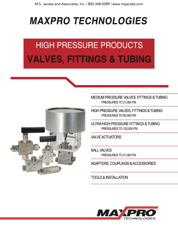 Maxpro Technologies High Pressure Products Valves, Fittings & Tubing