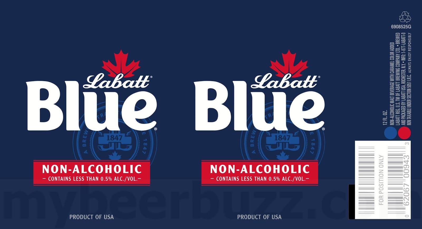 Labatt Blue NonAlcoholic Cans & Bottles Bringing