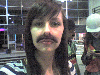 Girl with a mustache
