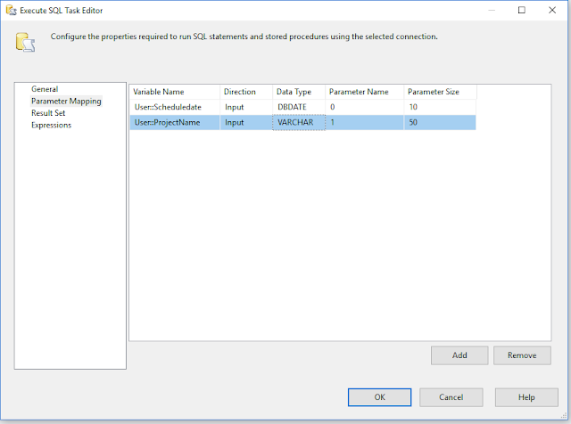 Developer Points: SSIS - How To Pass input parameter in Execute SQL Task