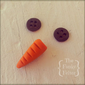 easy carrot nose and button eyes polymer clay craft tutorial by the funky felter