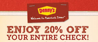 Denny's Coupon: 20% Off Your Entire Check - HEAVENLY STEALS