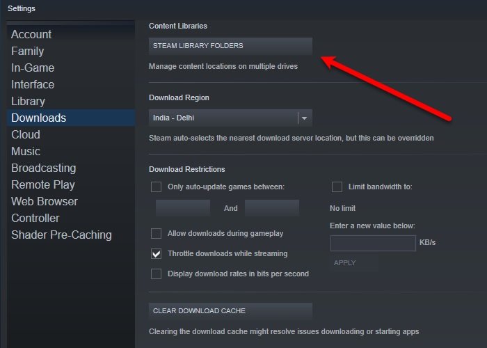 Correction d'une erreur de dossier de bibliothèque Steam non accessible en écriture