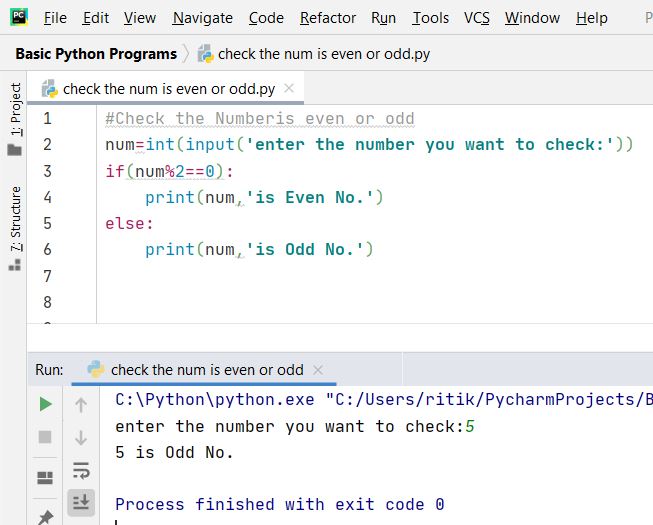 Check the Number is Even or Odd Python Program || CodexRitik - CodexRitik