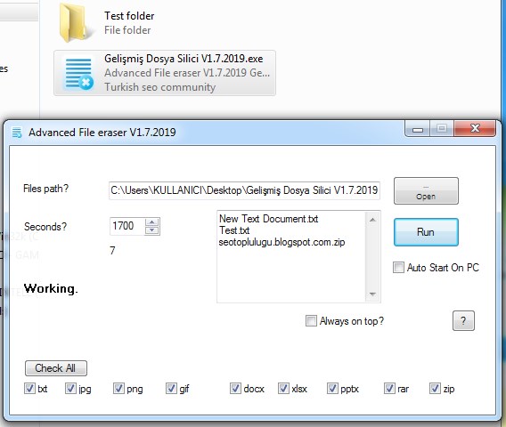 Advanced File Eraser | Gelişmiş Dosya Silici V1.7.2019