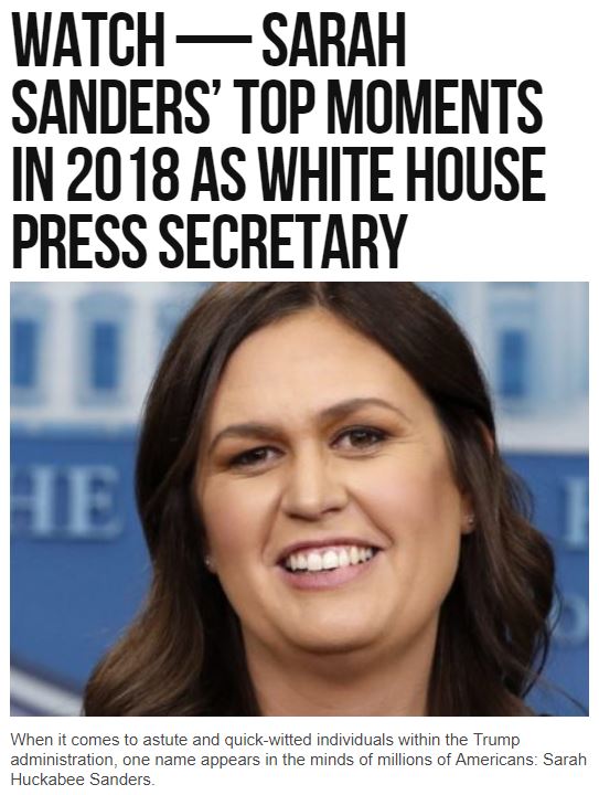 No More Mister Nice Blog: IS SARAH SANDERS WORKING THE REFS SO SHE CAN ...