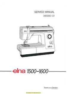 Elna 1500-1600 Sewing Machine Service-Parts Manual.