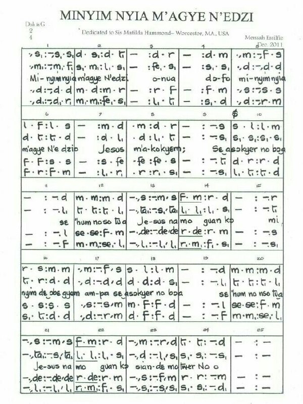 AFRICAN MUSIC IN TONIC SOLFA CHORAL