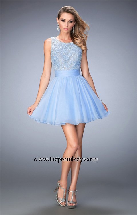periwinkle short prom dress