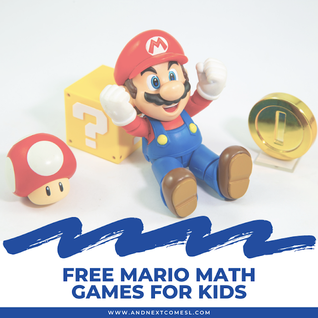 Mario math games, activities, & worksheets for kids inspired by classic Super Mario video games!