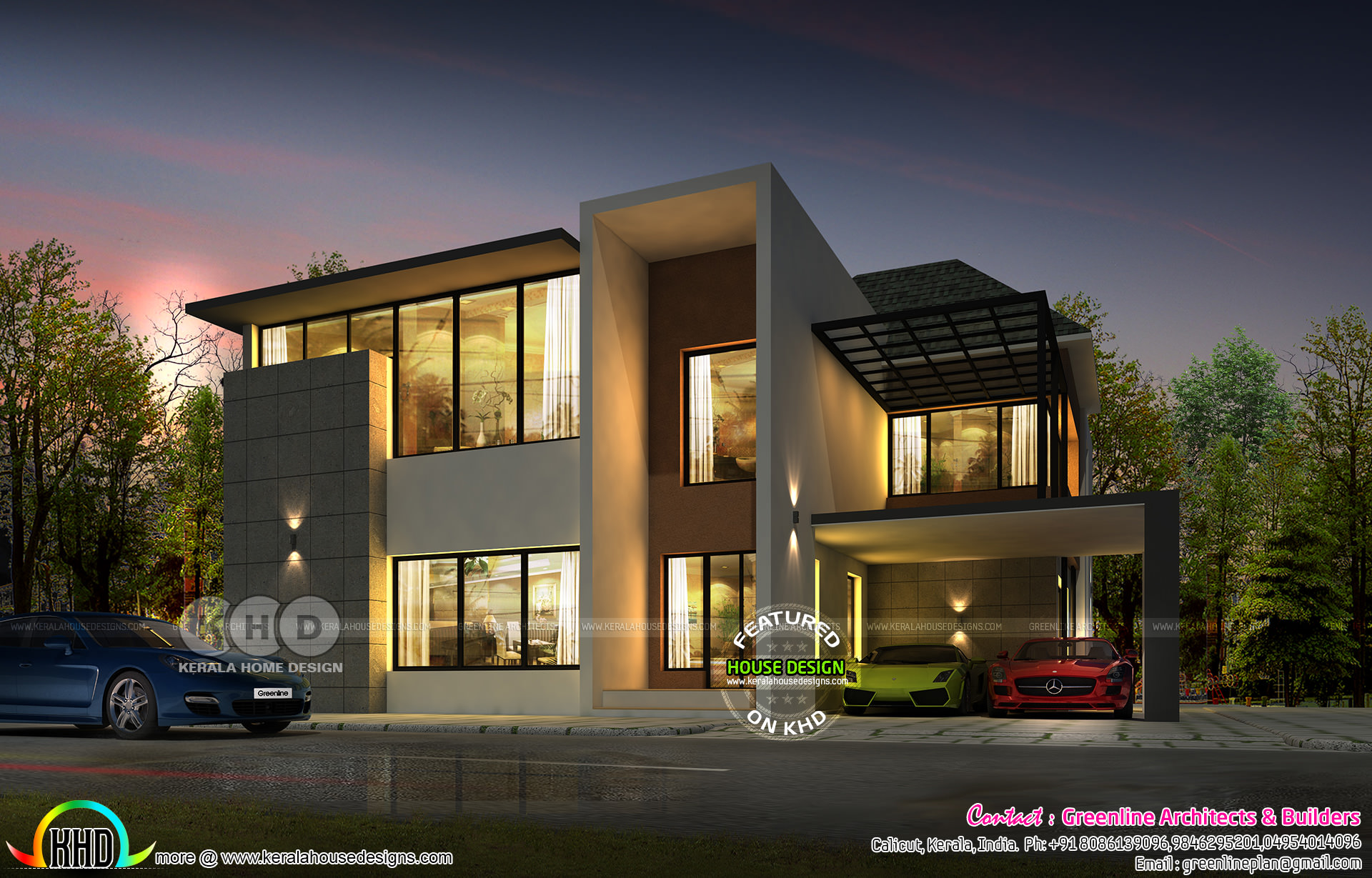 4 BHK ultra modern contemporary home plan - Kerala home design and