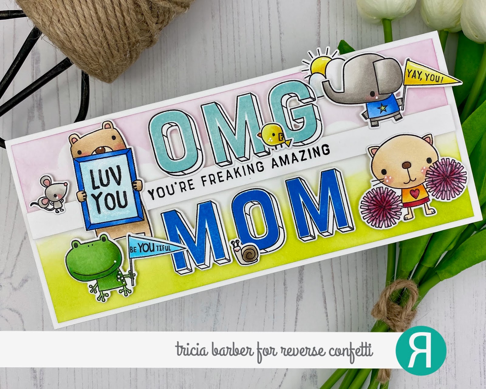 Diary of an Inky Girl… Reverse Confetti Mother's Day Card