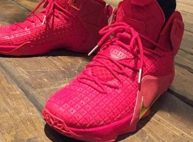 lebron james shoes red and gold