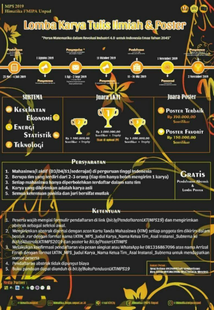 Lomba Karya Tulis Ilmiah dan Desain Nasional 2019 di Unpad
Lomba Karya Tulis Ilmiah dan Desain Nasional 2019 di Unpad