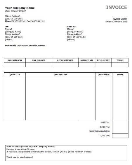 Create A Fake Invoice - Invoice Template
