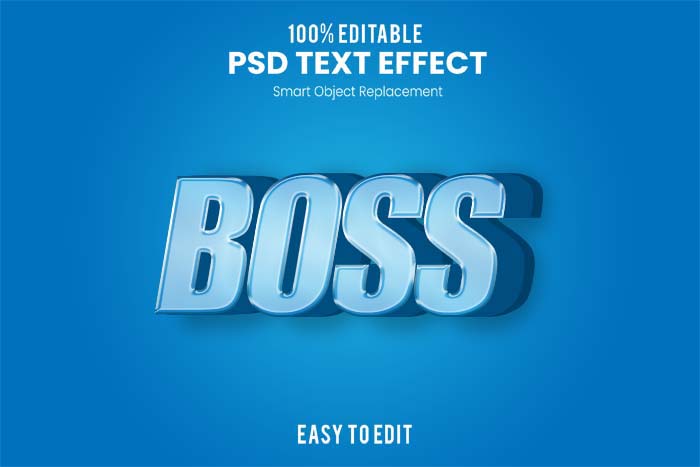Boss 3D Text Effect PSD Mockup