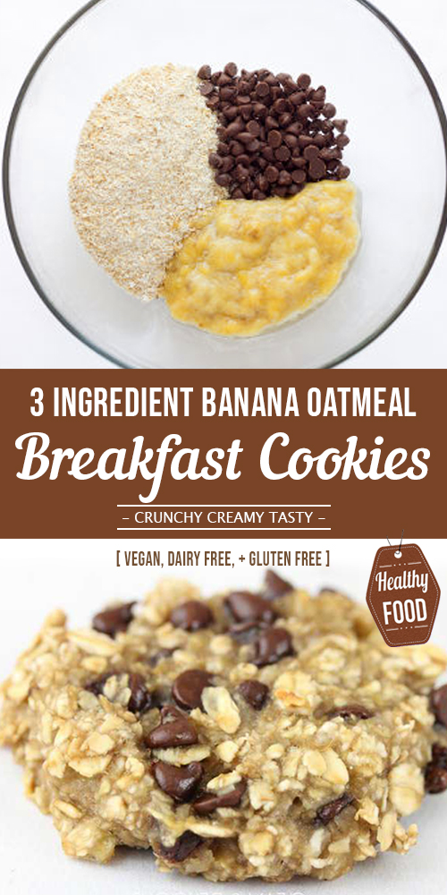 3 Ingredient Banana Oatmeal Cookies [ Gluten free ]