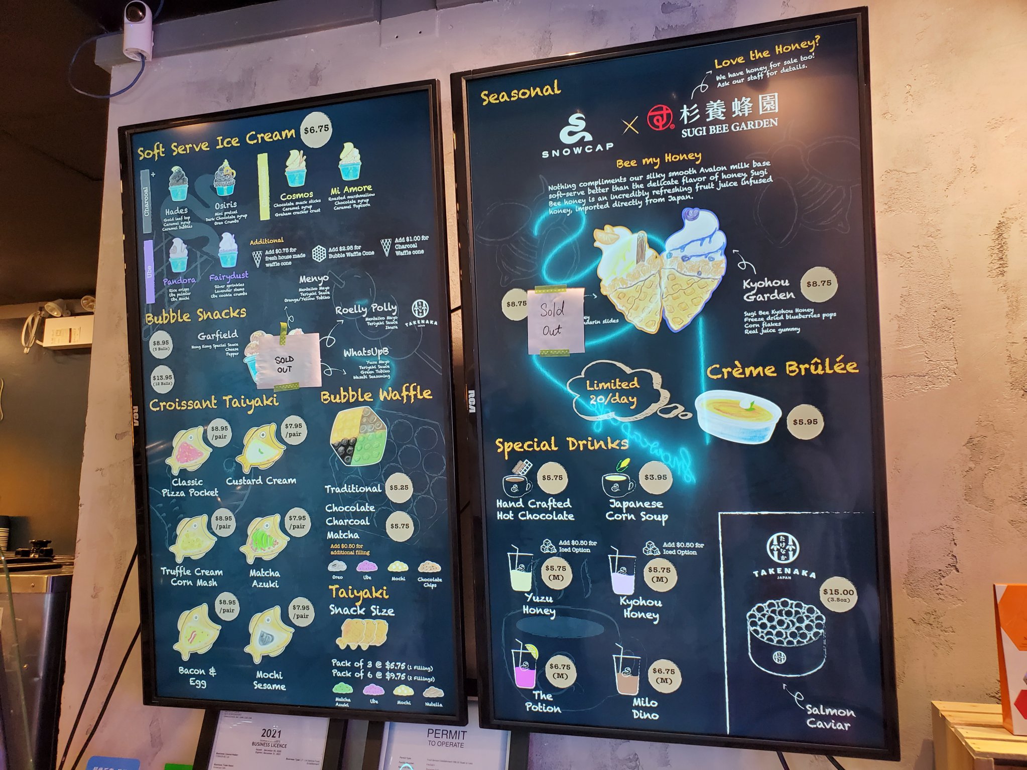 Snowcap Creamery and Cafe MENU@Vancouver