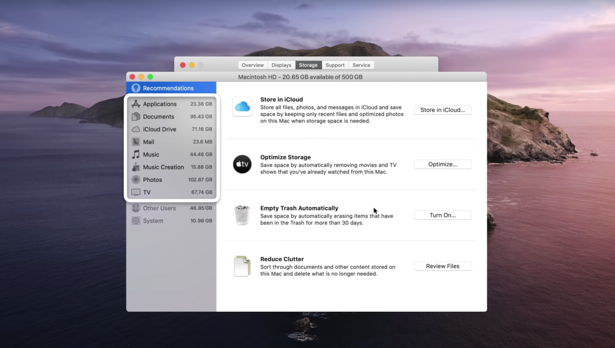 how to free up space on mac