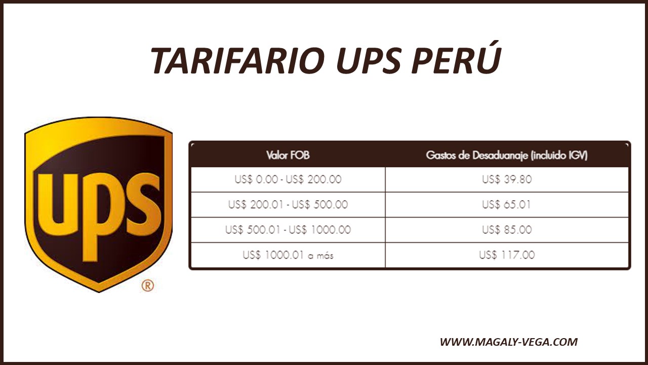 Tarifario UPS Unión Pack del Perú 2023