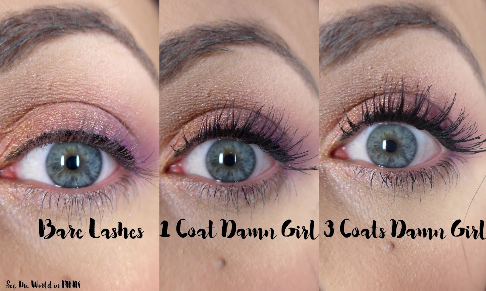 Too Faced Damn Girl! 24 Hour Mascara Review and Tryon! See the