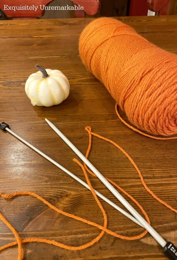 Supplies For Yarn Pumpkins Needles, Orange Yarn