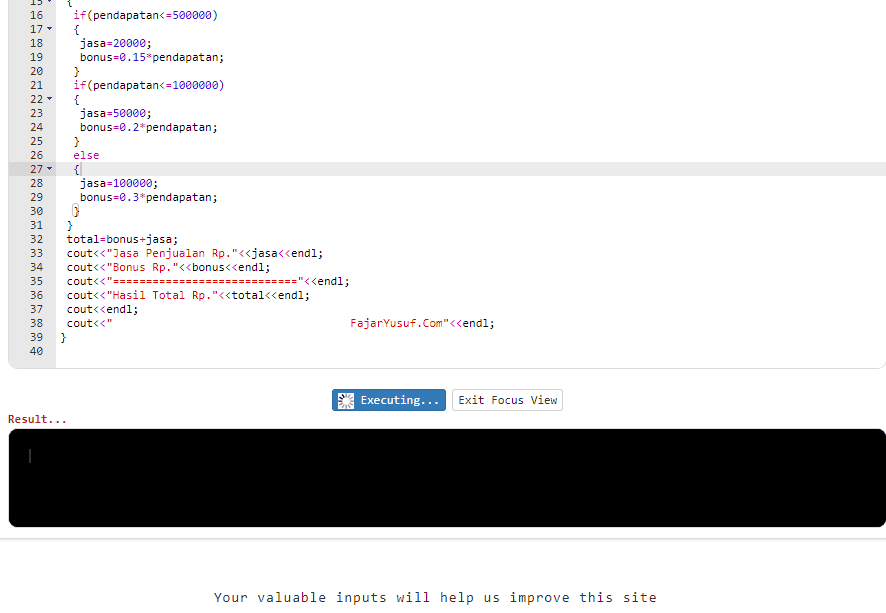 C++ : NESTED IF atau IF Bersarang