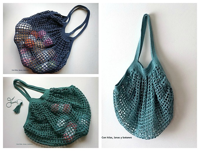 Con hilos, lanas y botones: French Market Bag