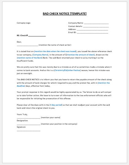 Bad Check Letter Template ~ Resume Letter Bad Check Letter Template ~ Resume Letter