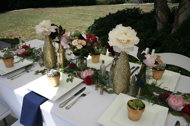 Check out this adorable Peach + Navy + Gold Baby Shower!