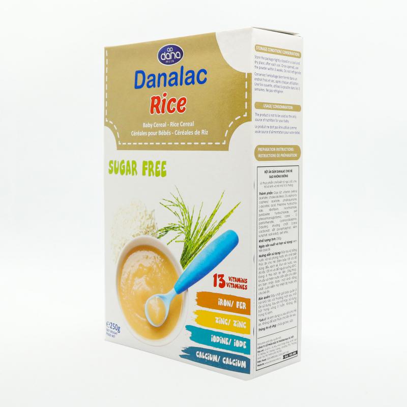 Bột Ngũ Cốc Ăn Dặm DANALAC Rice- Vị Gạo Nguyên Chất-Hộp 250g
