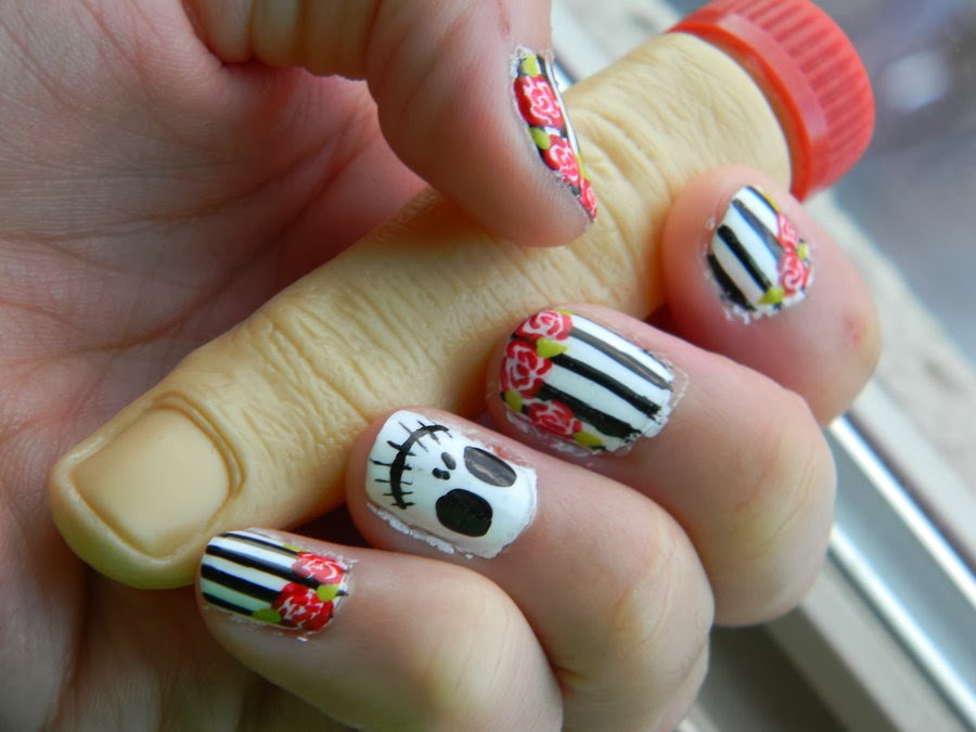 crazy hand painted nail design
