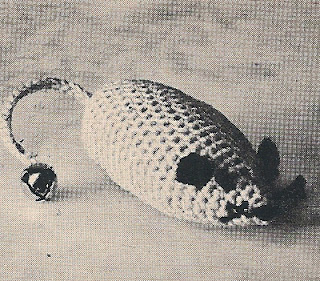 Crocheted Catnip Mouse Pattern, Vintage 1950s