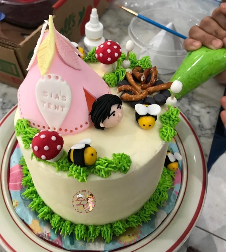 Camping Themed Birthday Cake And Party Ideas Aaichi Savali