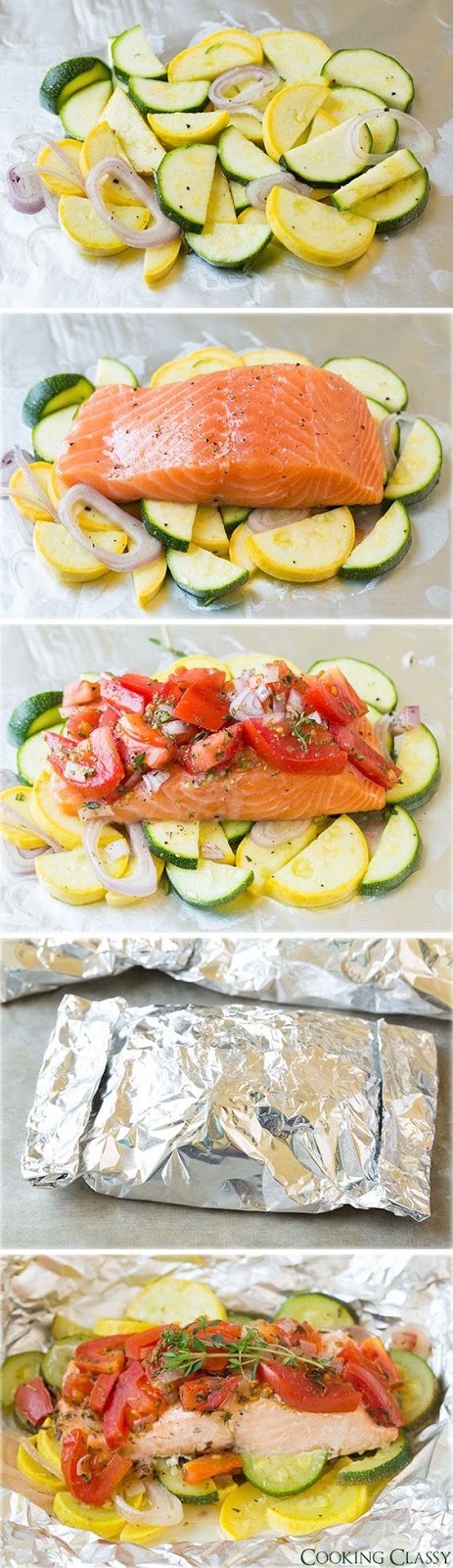 Salmon and Summer Veggies in Foil - so easy to make, perfectly flavorful and clean up is a breeze! Whole family LOVED this salmon!